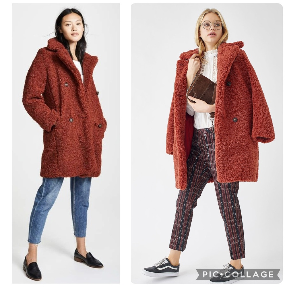 MTK Studio Madime Cozy Teddy Sherpa Coat Size Rust Brown Size 36/US 4